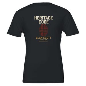 Scott Heritage Code Tee | Scottish Clan Streetwear T-Shirt | Tartan Fingerprint Design + Free Digital Print image 3