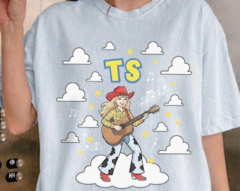 TS T-Shirt, Tay Story 13 Cloud Summer Beach Shirt, Gift For Music Fan, Retro Kids Cowgirl Graphic Tee, Toy Story Land Family Trip Clothes
