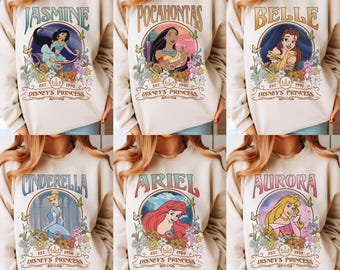 Vintage Disney Princess Shirt, Retro Disney Squad T-Shirt, WDW Disneyland Family Vacation Holiday Gift, Disneyland Trip Outfits