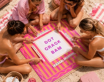 Cabana Stripe Mahjong Mat – DOT CRACK BAM (Travel Bag Included)