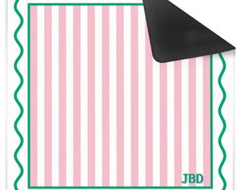 Personalized Cabana Stripe Mahjong Mat – Palm Royale Design | Mahjong Lovers Gift | Hostess Gift  (26"x26 | Travel Bag Included)