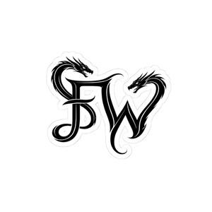 FW Dragon Monogram Sticker | Kiss-Cut Vinyl Laptop Decal