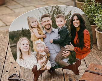 Personalisierter Familienteller, Benutzerdefinierte Foto Plastikplatte, Vatertagsteller, Geschenk für Papa