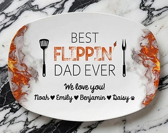 Plato de plástico personalizado para papá, plato "El mejor papá del mundo", plato de plástico con nombre personalizado, plato para el Día del Padre, regalo para papá.