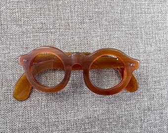 Monturas de gafas de cuerno natural hechas a mano: Gafas retro gruesas color café (aptas para lentes graduadas)
