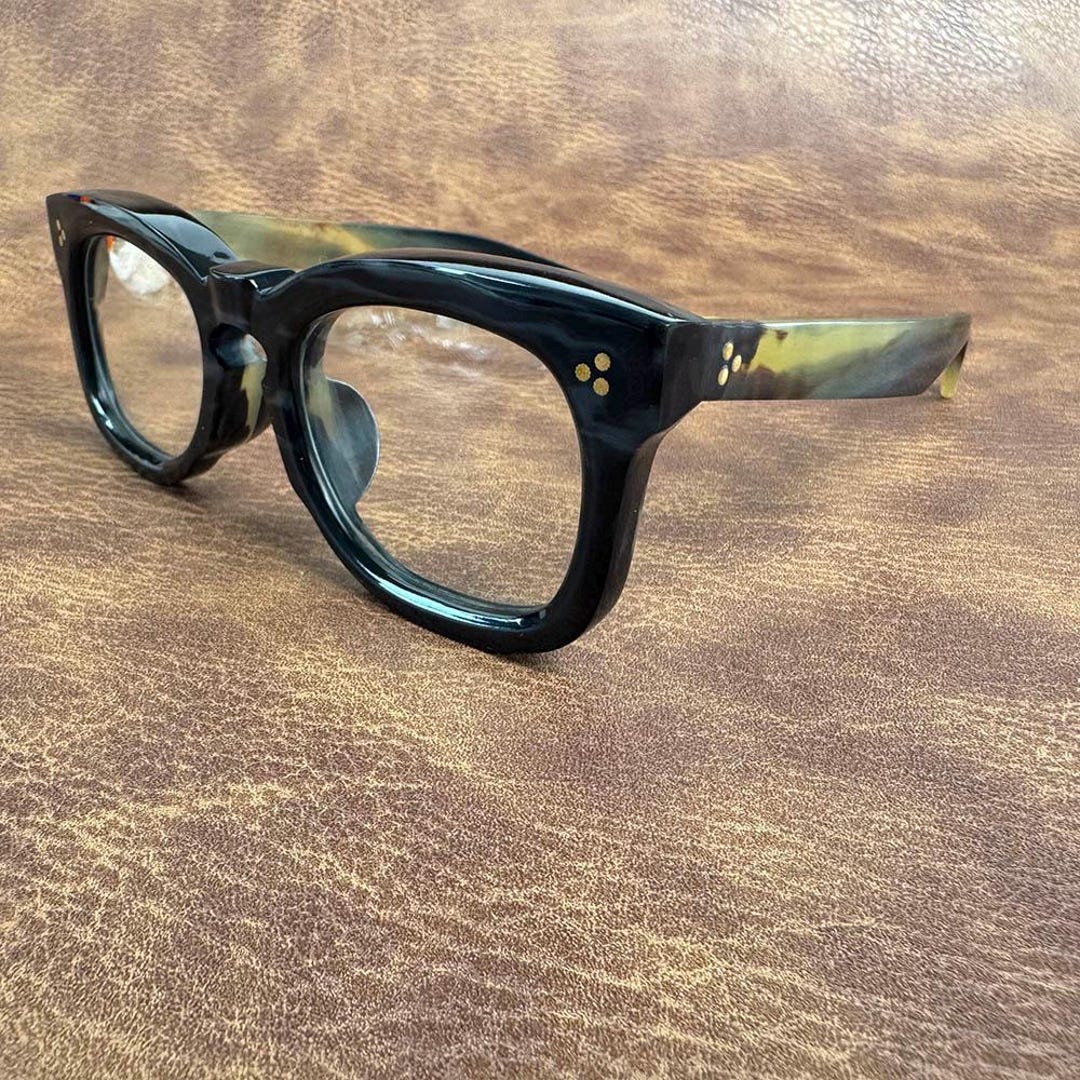 Handmade Buffalo Horn Eyeglasses: Thick Vintage Reading Frames With ...