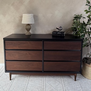 brown a line mini dress Fabric Dresser With 10 Drawers In Black And Brown Two Tone main image 1