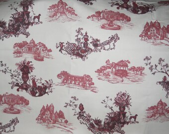 Burgandy Asian/Oriental Fabric, Tissu inspiré japonais/chinois/asiatique/toile, tissu décoratif par cour, 36 longueurs'', 54'' Largeur