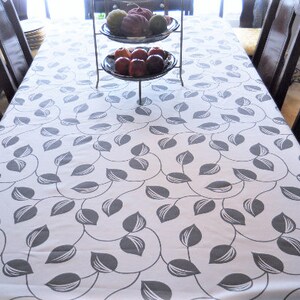 Tischdecke, Tischleinen, Grau/Weiß Blumenblatt, Weihnachten/Thanksgiving Bankett, 56&#39;&#39;x70&#39;&#39; Tischdecke, Ess-/Servier-/Hochzeitstisch