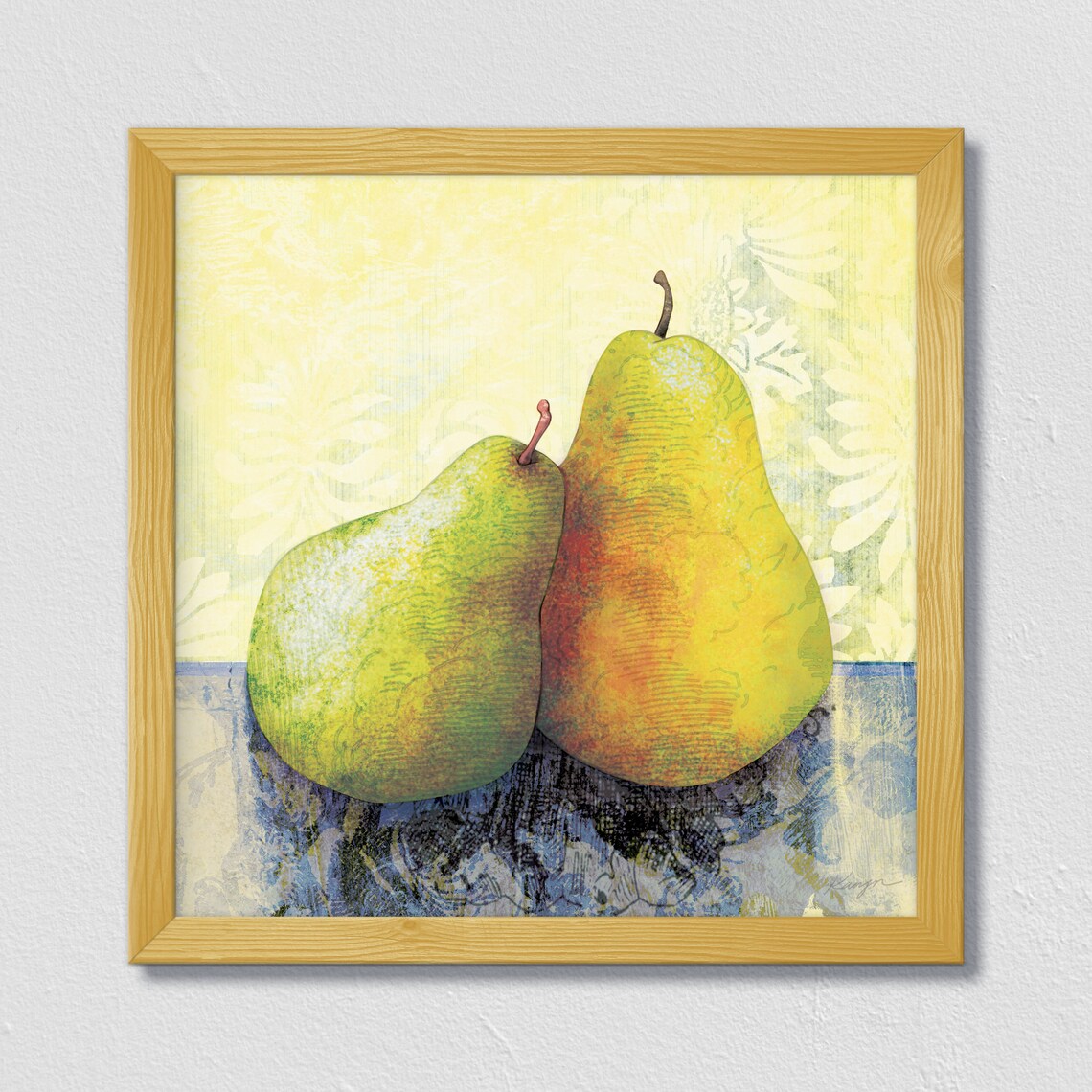 Two Pears Print Wall Art DOWNLOADABLE Fine Art Print Etsy