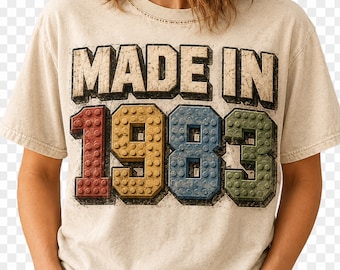 Made In 1983 PNG, Vintage 1983 Birthday PNG, Retro Born In 1983 Shirt Design, Instant Digital Download
