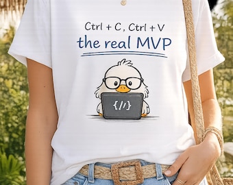 Programmer Duck PNG, Ctrl C Ctrl V Humor, Developer Coding Tshirt Graphic (Digital Download)