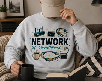 Network Packet Wizard PNG, IT Humor Tech Shirt Design (Digital Download)