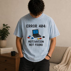 Rolig programmerare-tröjadesign, fel 404-motivation hittades inte PNG, Gamer PNG, IT-humor digital nedladdning, pixelkonst sublimering png