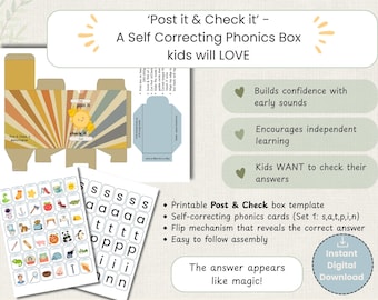Self Checking Printable Phonics Activity - Set 1 s,a,t,p,I,n