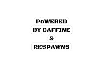 Caffeine & Respawns Gamer Sticker | Funny Coffee Decal for Laptops, Bottles
