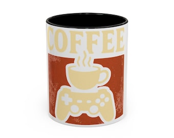 Retro Coffee Gamer Mug | Controller, Steaming Cup (11 oz, 15 oz)