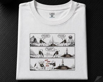 Vriendelijk? Samen extract gamershirt, grappig extraction Shooter-T-shirt, post-apocalyptisch komisch gaming-T-shirt