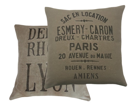 French Country Grain Sack Pillow Covers french country toss pillows small