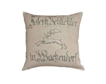 European Stag Grain Sack Pillow Cover