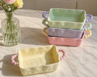 Keramik Backform mit Griffen, Ofen sicher Dessertschale, Mikrowellen Backformen