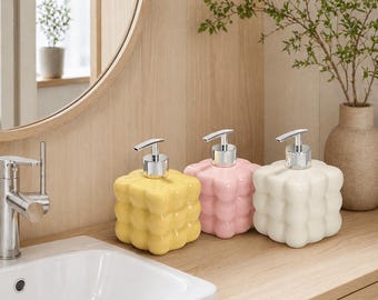 Ceramic Soap Dispenser, Modern Bathroom Lotion Bottle, Hand Sanitizer Pump Decor