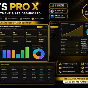Recruitment Dashboard Template | ATS Applicant Tracking System | HR Hiring Analytics | Candidate Management | Html Css JavaScript