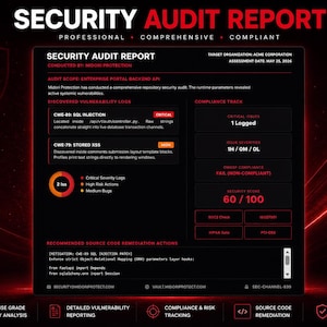 AppSec Prüfmelde-Generator-App | Vorlage für Software-Sicherheitslücken, Cyber-Sicherheitsmessung, B2B-Web-Tools, PLR MRR