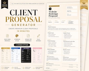 Client Proposal Template PDF | Freelance Business Pitch Deck | Service and Pricing Guide | Canva Agency Proposal Design | Welcome Packet