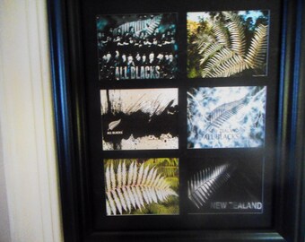 NEW ZEALAND RUGBY - 6 miniature pictures , matted  -  Framed or UnframedBuy  Unframed for 23.99 (Dollars) or Framed for 47.99 (Dollars)