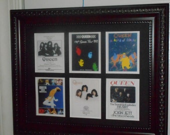 QUEEN - VINTAGE POSTERS (Reproduction miniature concert posters in Mats  (Buy Framed or Unframed)