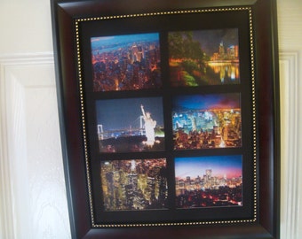 NEW YORK at NIGHT  (6 miniature pictures in a frame)Buy Unframed for 23.99 (Dollars)  or  Framed for 47.99 (Dollars