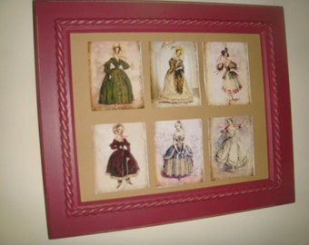 FASHION - VICTORIAN LADIES in Costumes   (Buy  Unframed  23.99 Dollars  or  Framed  47.99 Dollars)