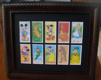 DISNEY CHARACTERS in a frame (Vintage trade cards from England)Buy  Unframed for 23.99 (Dollars) or Framed for 47.99 (Dollars)