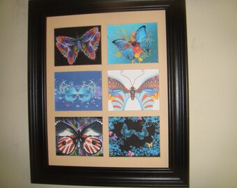 FANTASY - BUTTERFLIES (2 pictures each with 6 miniature pictures in a frame)Buy Unframed for 23.99 (Dollars)  or  Framed for 47.99 (Dollars)