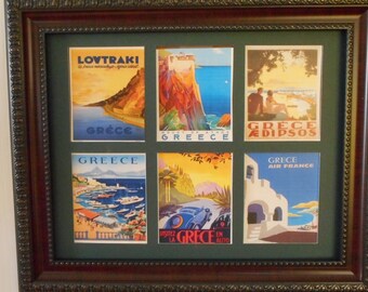 GREECE - TOURIST POSTERS - Reproductions in a frameBuy Unframed for 23.99 (Dollars)  or  Framed for 47.99 (Dollars