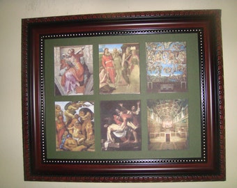 MICHELANGELO    -   6 Miniature reproductions of his paintings in one frame   Buy for  23.99 (Dollars)  0r Framed for 47.99 (Dollars)