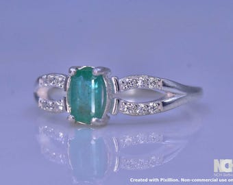 Piękny naturalny pierścionek damski Swat Emerald 8,20 CT ze srebra 925