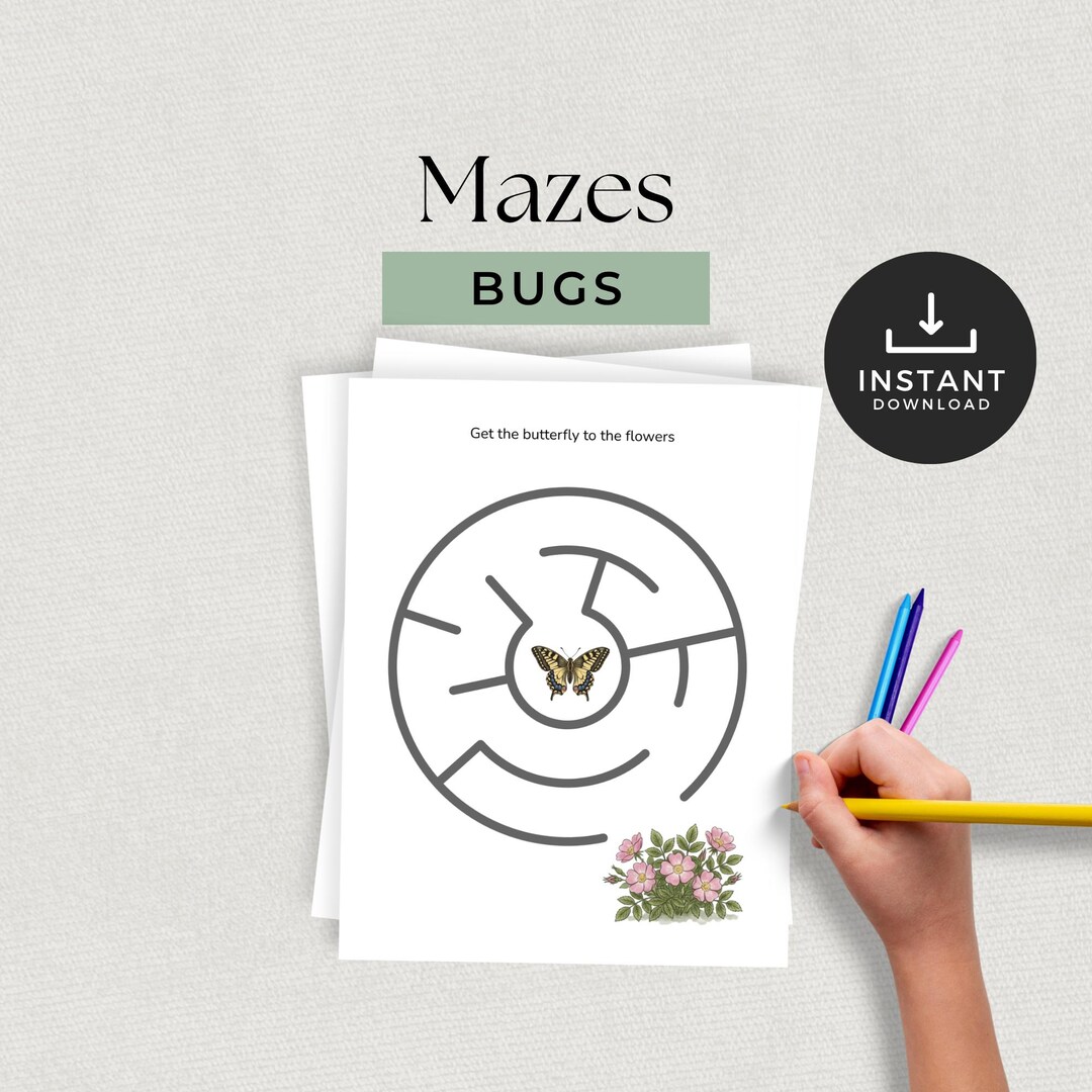 Bug Maze Printable Pack | Preschool & Toddler Problem Solving ...
