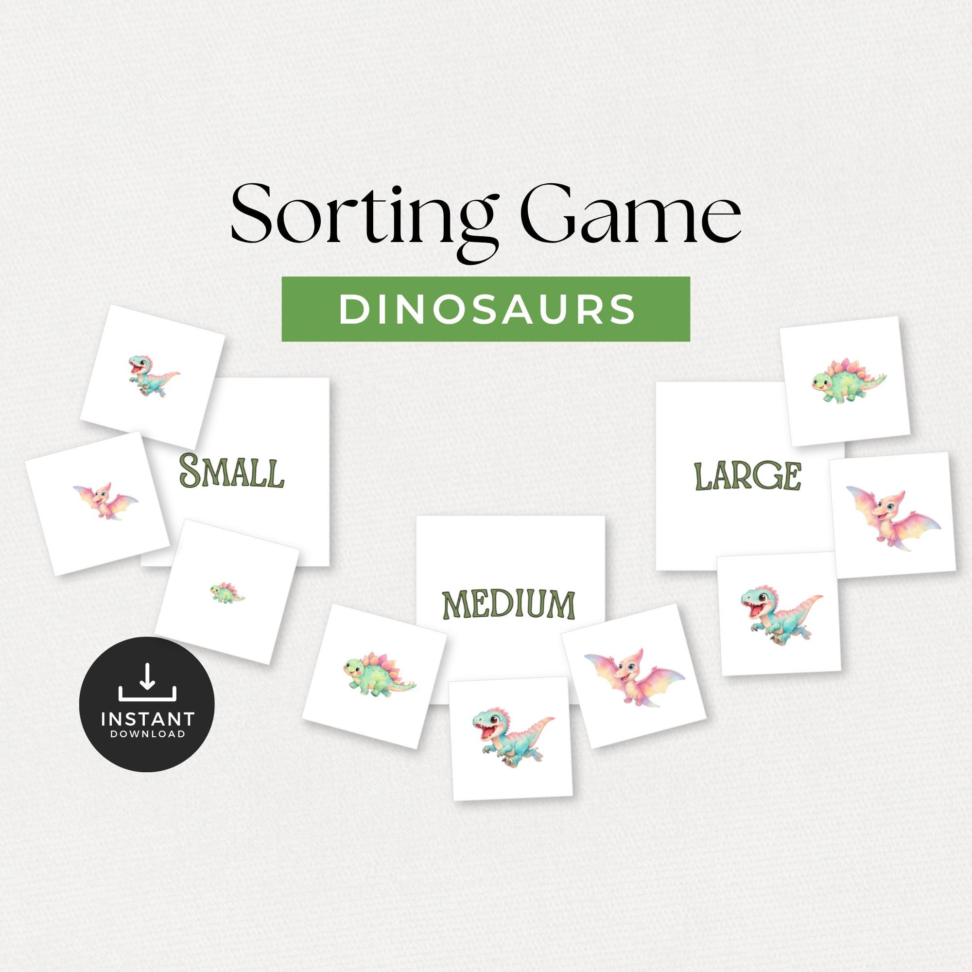 Dinosaur Size Sorting Activity | Preschool Math Printable | Small ...