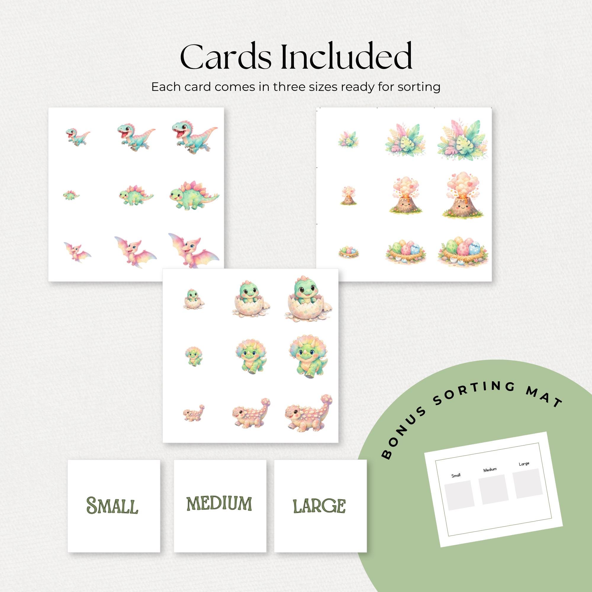 Dinosaur Size Sorting Activity | Preschool Math Printable | Small ...