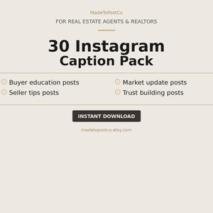Instagram-bijschriften onroerend goed | Social media-pakket voor makelaars (digitale download)
