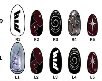 P1Harmony Inspiriert Kpop Press-on Nail Set (Punk, Rock, Metal Style)