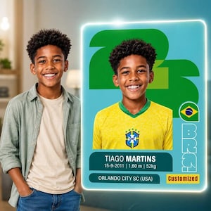 Custom 2026 World Cup Player Card, Personalized Football Card, Custom Soccer Stats Card, World Cup Sticker, Football Gift for Kids