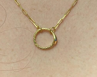 14k Gold Snake Charm Clip: Ouroboros Enhancer, Serpent Necklace Connector