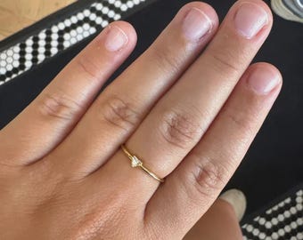 925 Silver Stackable Rings Minimalist Ring  Heart Ring  Dainty Ring  Skinny Ring Diamond Ring  Anniversary Ring