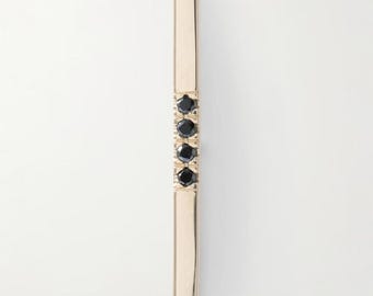 925 Sterling Silver Stud Earring, Black Onyx, Pave Bar Earrings, Minimalist  Earring, Gift For Her