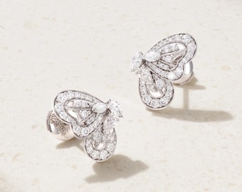 925 Sterling Silver Butterfly Earring, Stud Earring, Diamond Earring, Animal Inspired Earring, Dainty Earring ,Handmade Jewelry