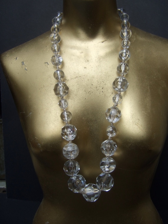 Dramatic Long Lucite Faceted Statement Necklace