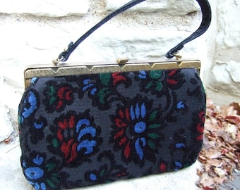 Vintage Brocade Tapestry Bag c 1960